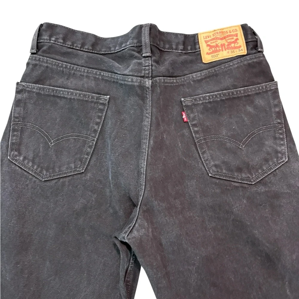 Levi's 550 Men's Relaxed Fit Black Denim Jeans 36x34